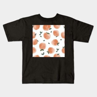 Watercolor Peaches and Leaves Kids T-Shirt